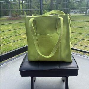 Portland Leather Green Crossbody Bag Modern Minimalist Design